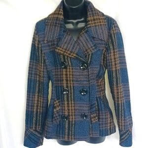 Dollhouse Plaid Peabody Coat, blue & tan